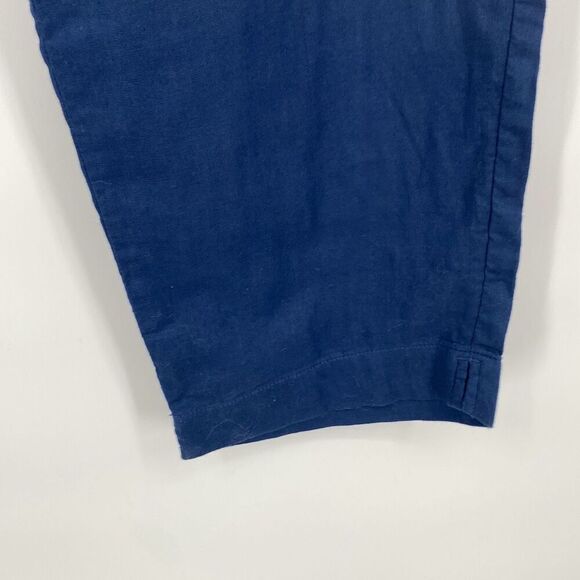 NWT J. Jill Women's Linen Cotton Pull On Drawstring Pants Indigo Blue XLT - Picture 4 of 13